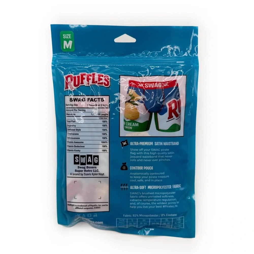 Ruffles Sour Cream and Onion Chips Swag Boxer Briefs Mens Size Medium Underwear